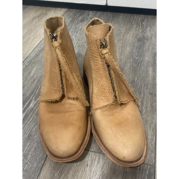 Petrucha Handmade Leather Tan Distressed Ankle Booties Size EU 40 - Picture 7 of 7